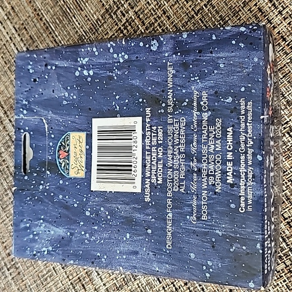 Vintage 2003 Boston Warehouse Susan Winget Frosty Fun Spreader Set of 4 - NIB - Picture 4 of 5